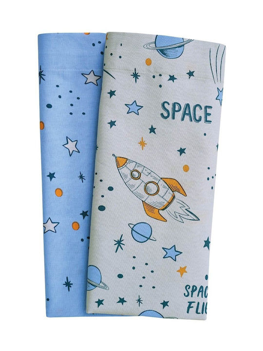 Das Home Fun 4912 Baby Sheets Set Cradle Cotton Blue, Grey, Orange Light Blue 70x120cm 2pcs