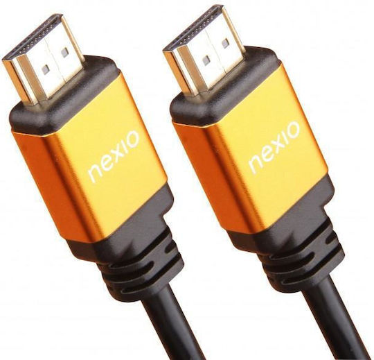 HDMI кабел V2.1 мъжки-мъжки 8k@60Hz 1080p ултра висока скорост Ethernet метален корпус позлатени контакти 1м Nexio Nx-vn-hd50-1m