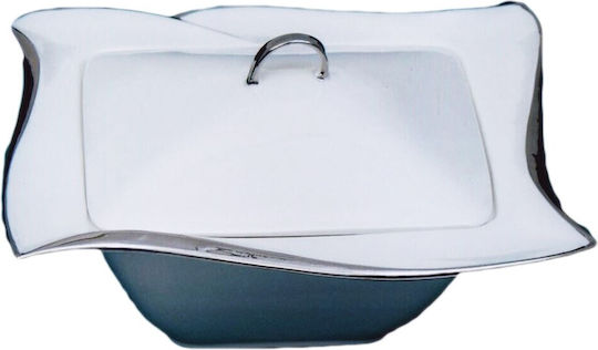 Galifas Porcelain Sweet Jar with Lid White 28x28x11cm