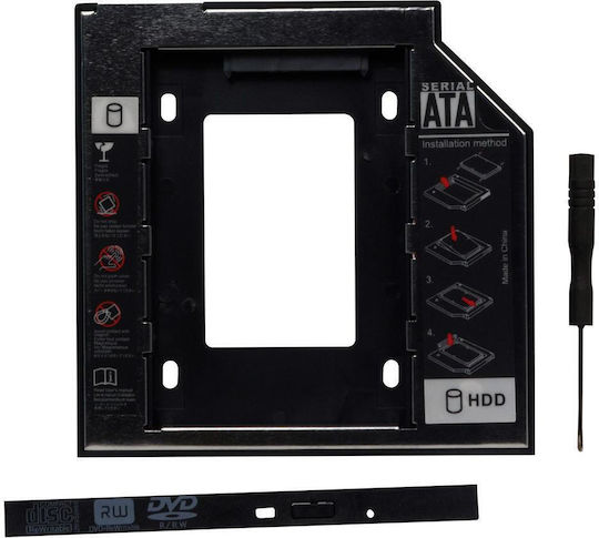 Einbaurahmen Interner Spacer Spr-25dvdn Caddy 12,7mm 5,25" 2,5" PC SATA Schnittstelle Schwarz