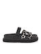 Leather Women's Flat Sandals in White Color