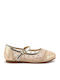 Kids Ballerinas with Adjustable Metal Clasp Gold