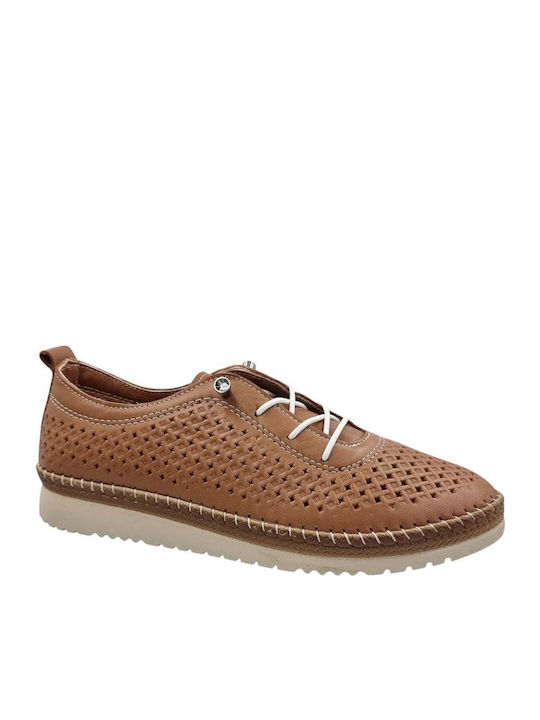 Dafni Leather Women's Moccasins in Tabac Brown Color