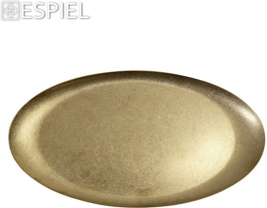 Espiel Snow Πιάτο Ρηχό Οβάλ Inox Χρυσό 22x12cm 4τμχ