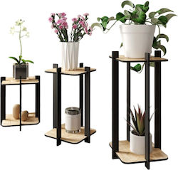 Hanah Home Plant Stands Wooden 3pcs