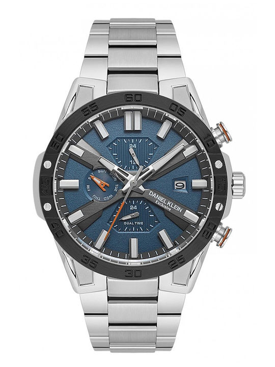 Daniel Klein Men's Watch Battery with Silver Metal Bracelet