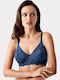 Bra without Padding Underwire Blue