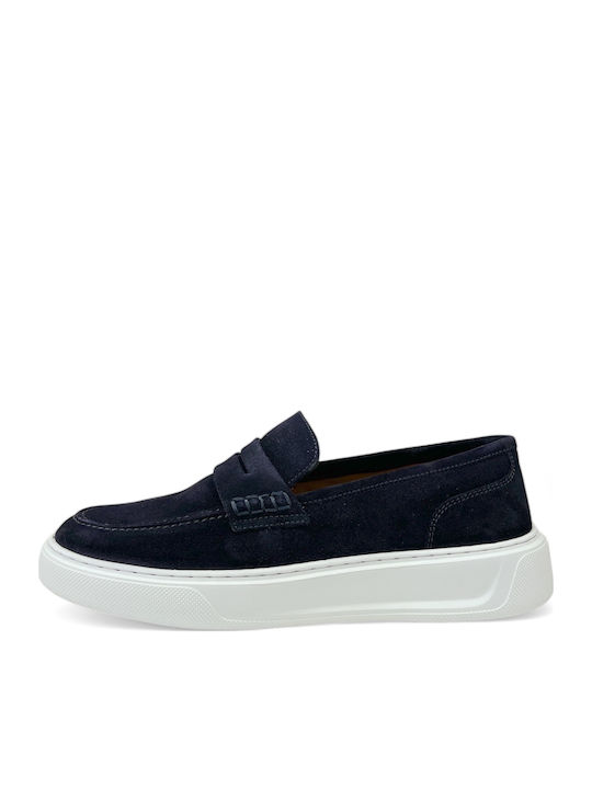 Renato Garini Suede Ανδρικά Loafers σε Μπλε Χρώμα