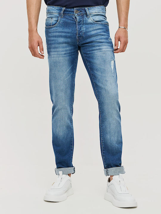 Herren Jeanshosen Elastisch Regular Fit Blau