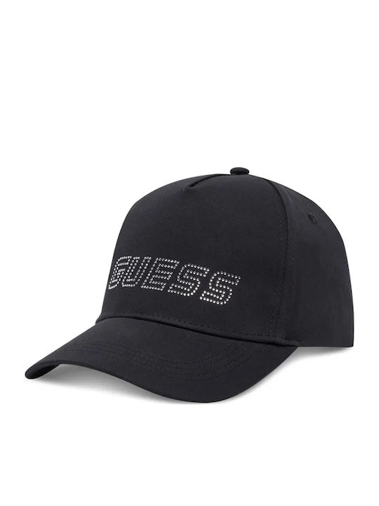 Guess Logo Baseball Καπέλο Strapback V5gz01wo08o Jblk Μαύρο Βαμβακερό
