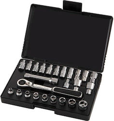 1/4" Ratchet Socket Set 6p 25 Pieces Sa09131 Sata