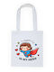 Canvas Bag White Long Handles 100% Cotton 140gsm Mom Is My Hero Dp2355