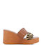 Damenplattformen Tabac Braun
