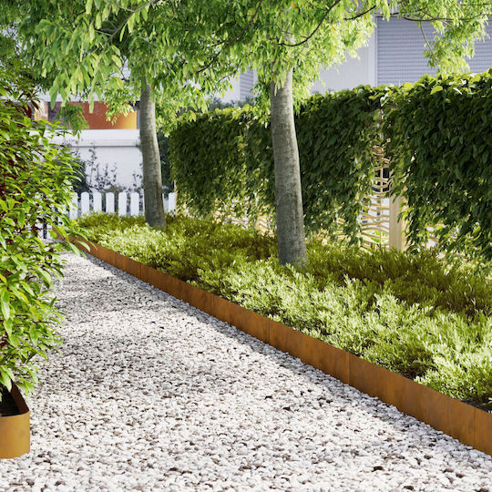 Vidaxl Bordură de Gazon 20 buc 100x0.5x20 cm Oțel Sticlă Maro