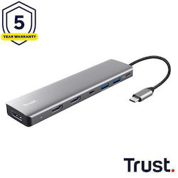 Trust 7 IN 1 USB-A / USB-C Docking Station με HDMI 4K PD Ethernet