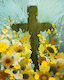 Cruce Creștină Florală Pictură pe Numere 40x50 Cm