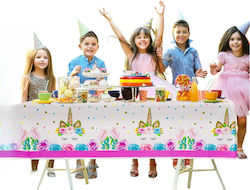Unicorn Tablecloth Girls Birthday 2 Pieces 274x137 Cm White