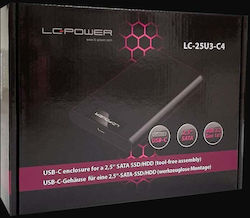 LC-Power Carcasă pentru unitate de hard disk 2.5" SATA III cu conexiune SATA USB 3.2 Tip-C