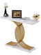 Console Table Wood & Marble White L100xW30xH81cm