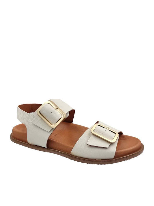 Mago Shoes Δερμάτινα Πέδιλα Λευκά