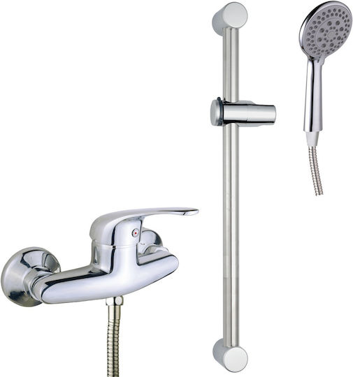 Interflex Set Mixer & Telefon Îngropată pentru Duș Argintiu