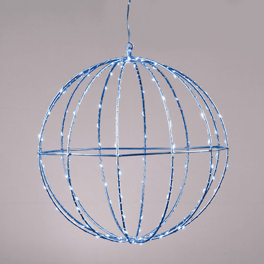 Aca "d20cm Silver Ball" 96 Mini LED Lights Blue Silver Copper Wire Adapter 4.5VDC IP44 3m Transparent Cable