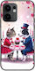 Valentine's Day Romantic Cat Dog Date Oppo Reno 13 F 5G Black TPU Silicone Case