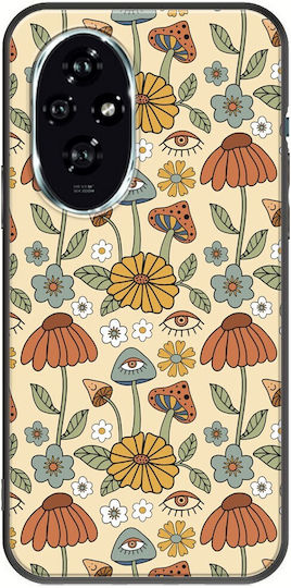 Hippie Mushrooms Honor 200 5G Black TPU Black Silicone