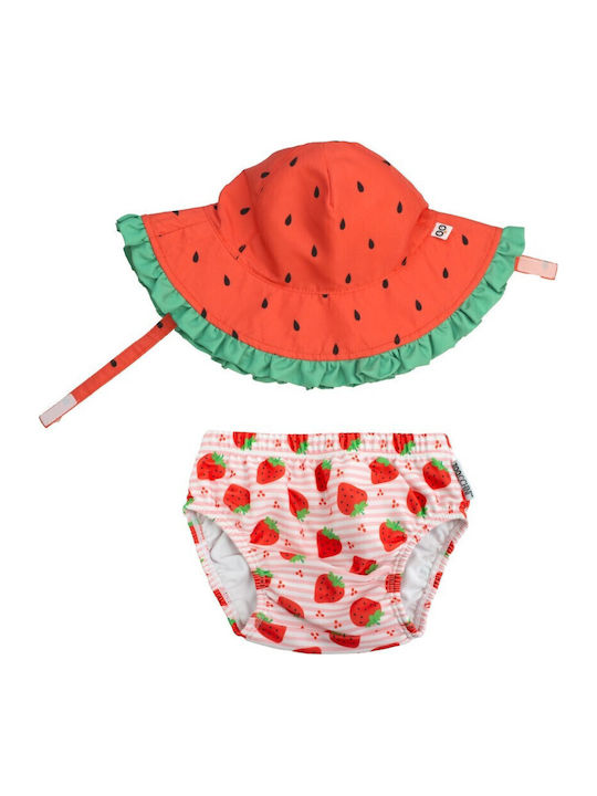 Zoocchini Παιδικό Μαγιό Πάνα με Καπέλο Strawberry