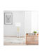 Relaxdays Material Textil Lampă de masă pentru Soclu E14 cu Abajur Alb și Bază Auriu