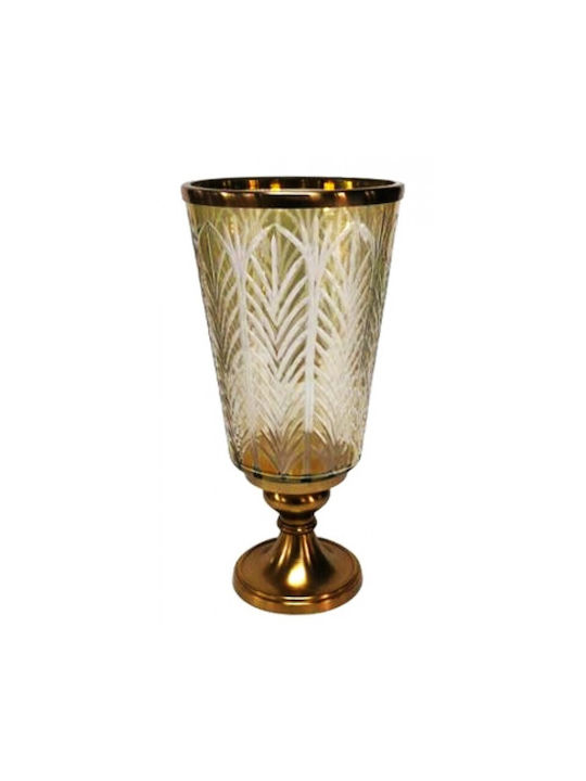 Karvounis Vază Decorativă Sticlă Maro 19x19x41cm 1buc