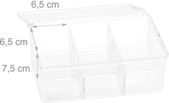 Relaxdays Caseta Pentru Ceai / Cafea Cu Capac Din Plastic Transparent 14.5x9x21.5cm