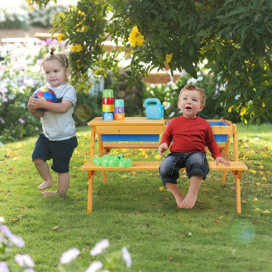 Set Masă cu Scaune pentru Copii pentru Desen din Plastic Bej Relaxdays