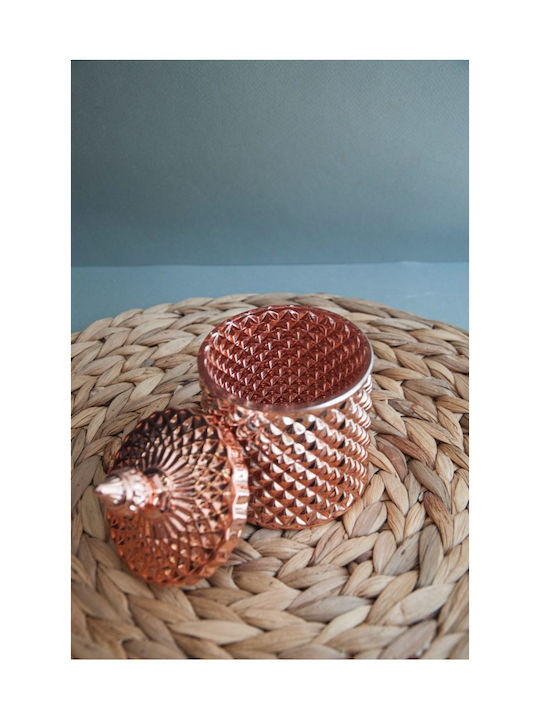 Φοντανιέρα Sticlă cu Capac 8.5x14cm Rose Gold