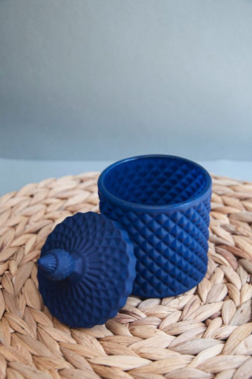 Φοντανιέρα Sticlă cu Capac 8.5x14cm Albastru