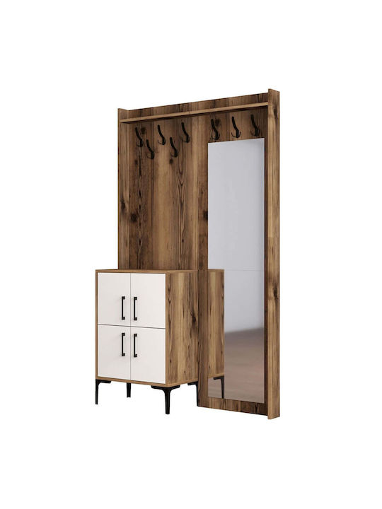 Berlin Έπιπλο Εισόδου με Παπουτσοθήκη Walnut-wh...