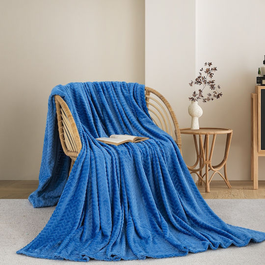 Adam Home (550) Κουβέρτα Fleece Ημίδιπλη 180x240εκ. Blue