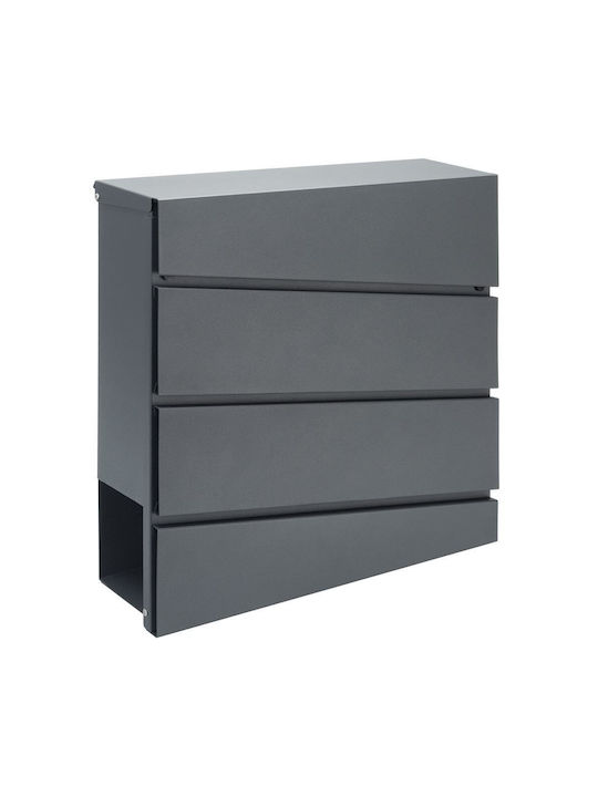 Deuba Cutie Poștală pentru Exterior Inox în Culoarea Gri 37x11x36.5cm
