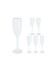 Relaxdays Set de pahare de sampanie / Vin alb din Plastic în Culoarea Alb Cu picior 160ml 6buc