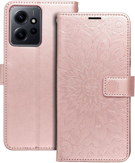 Husă tip carte Mezzo pentru Xiaomi Redmi Note 12 4G Mandala Rose Gold