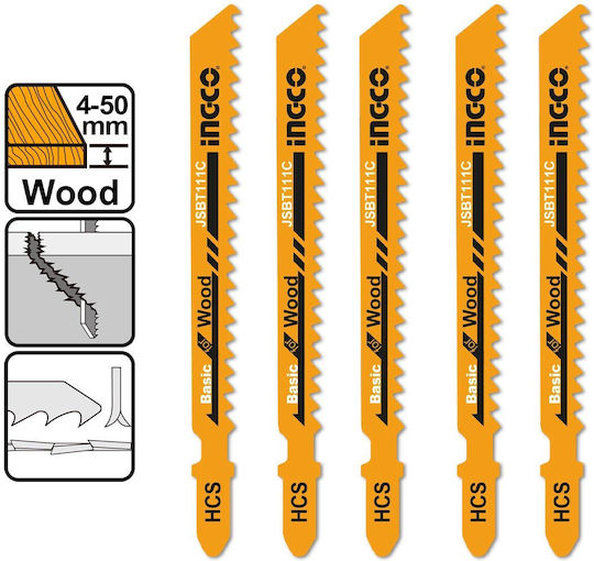 Ingco JSBT111C Λάμες για Ξύλο 100mm 5τμχ