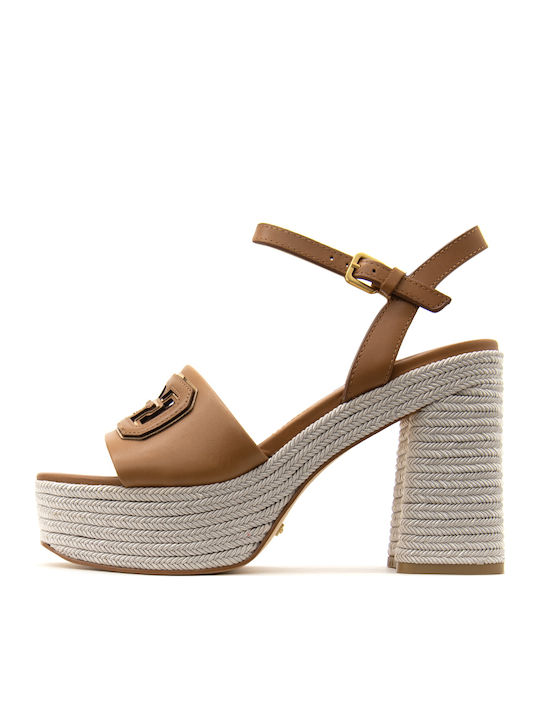 Guess Din piele Sandale Tabac maro