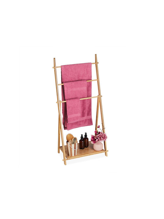Relaxdays Поставка за дрехи Баня Единичен ​31.5x31.5см Кафяв