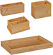 Set Organizator Birou din Bambus Natural Maro, 4 Piese