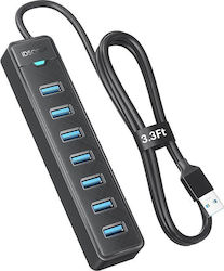 Idsonix Usb 3.0 Hub 7 Θυρών Σύνδεση Usb-a & Θύρα Φόρτισης Εξωτερική Παροχή Ρεύματος
