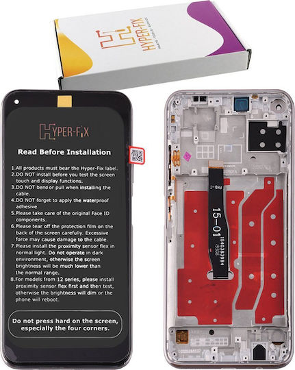 Hyper Fix O ecran cu Mecanism Tactil și Cadru pentru Huawei P40 Lite (Negru)
