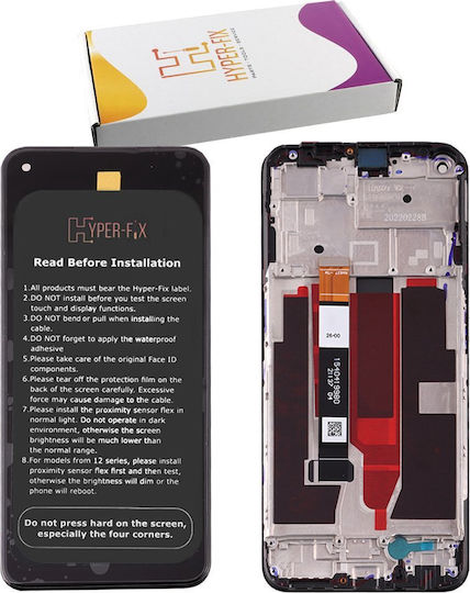Hyper Fix Screen with Touch Mechanism and Frame for Realme 8 5G, Narzo 30 5G (Black)