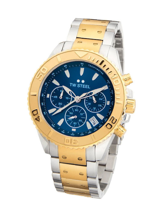 TW Steel Men's Watch Chronograph Battery with Gold Metal Bracelet