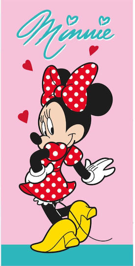 Παιδική Πετσέτα Θαλάσσης Minnie Love Ροζ Disney Borea Polyester 70x140