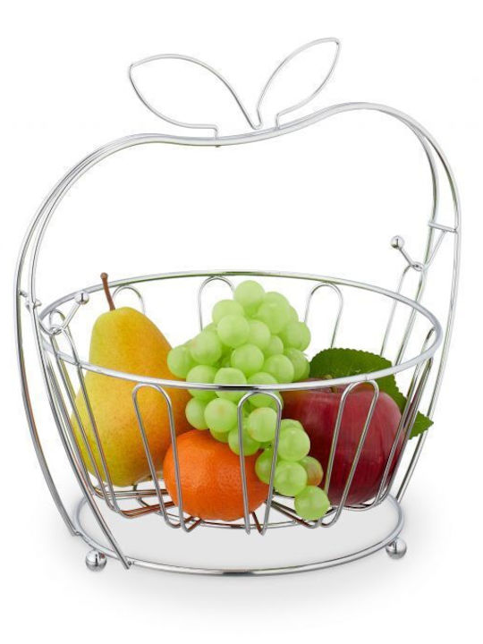 Relaxdays Obstschale Metallisch Silber 28.5x28x23cm